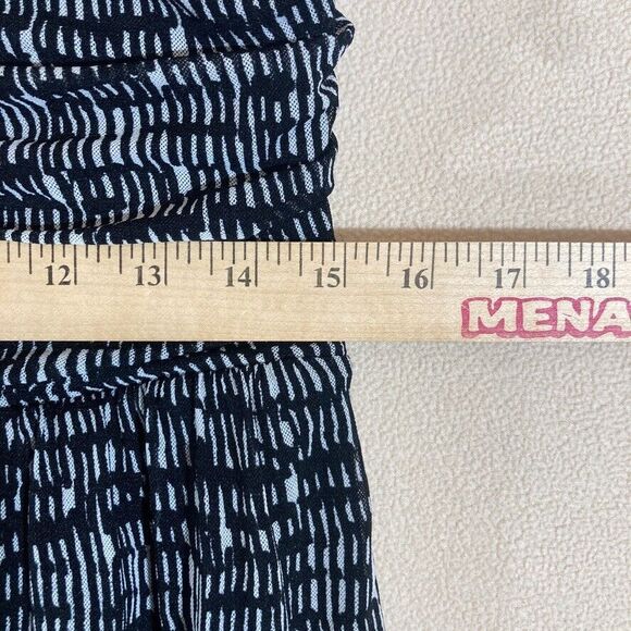 The Limited Dress Sz Med Black Print Babydoll Tank Ruffle Sweetheart Front - Picture 4 of 11